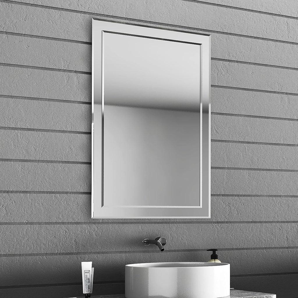 Frameless Rectangular Wall Mounted Double-Layer Mirror N162245