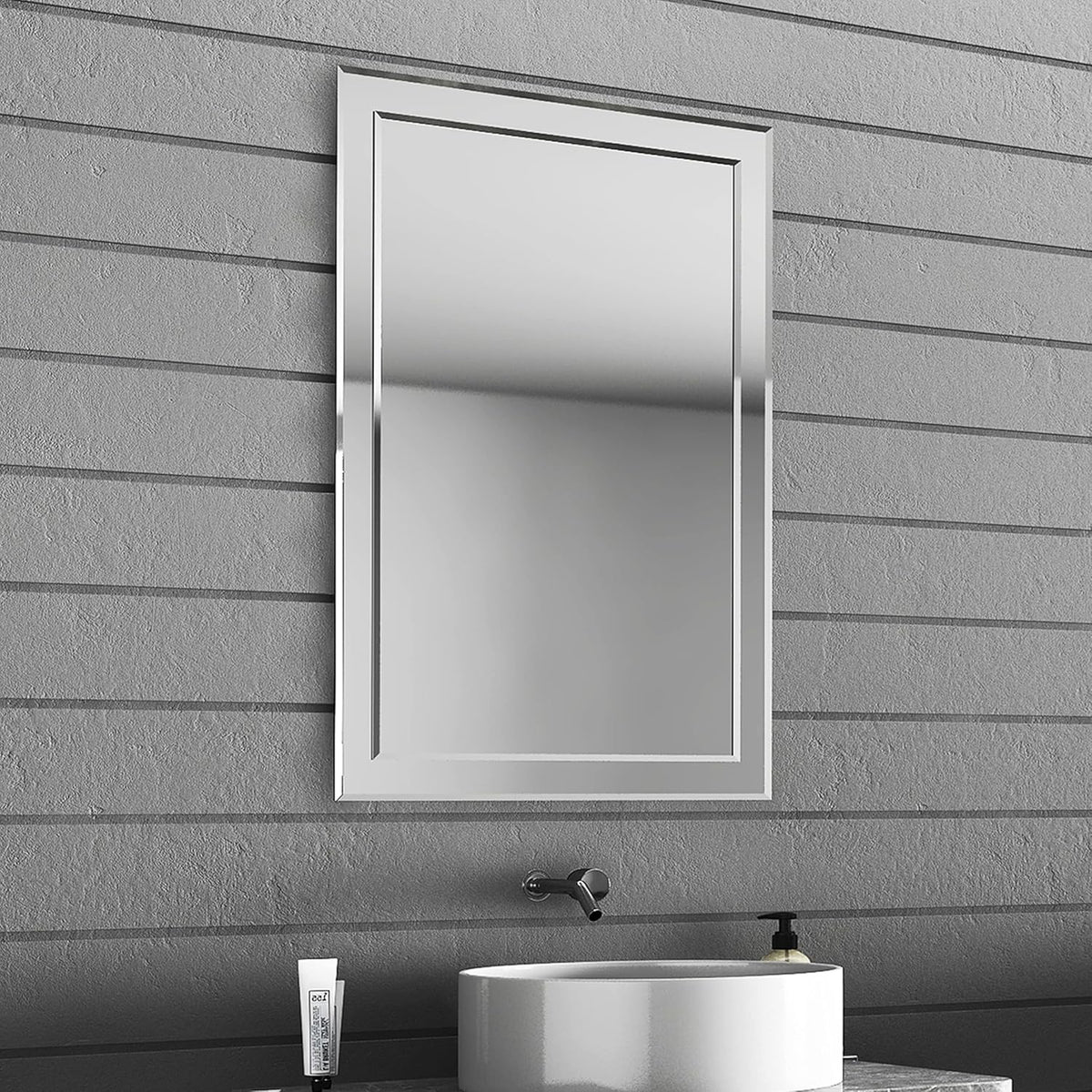 Frameless Rectangular Wall Mounted Double-Layer Mirror N162245