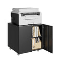 Black Small Rolling Printer Stand with Storage and Adjustable Shelf E212365
