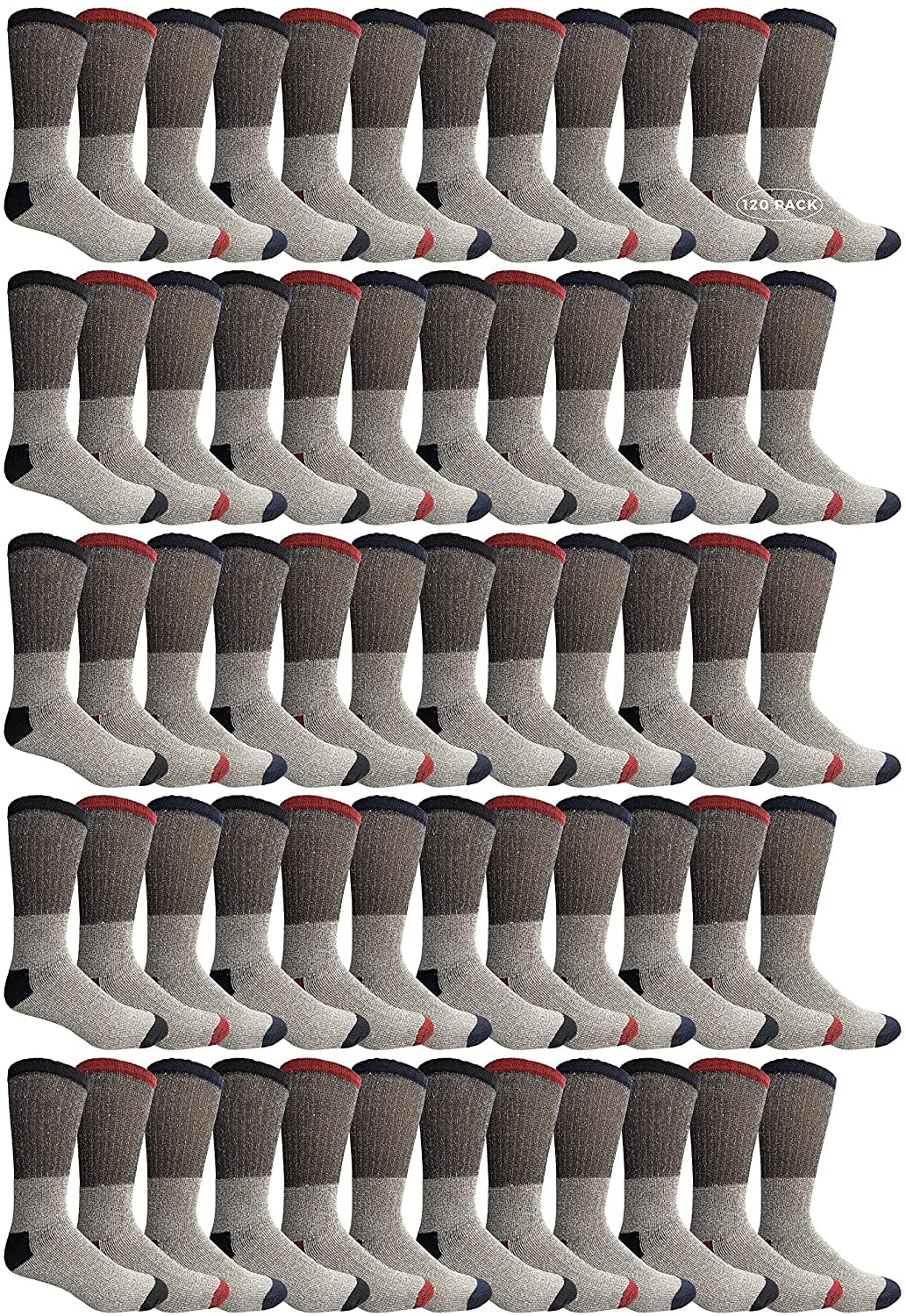 120 Pair Cotton Thermal Camping Boot Socks Z9504