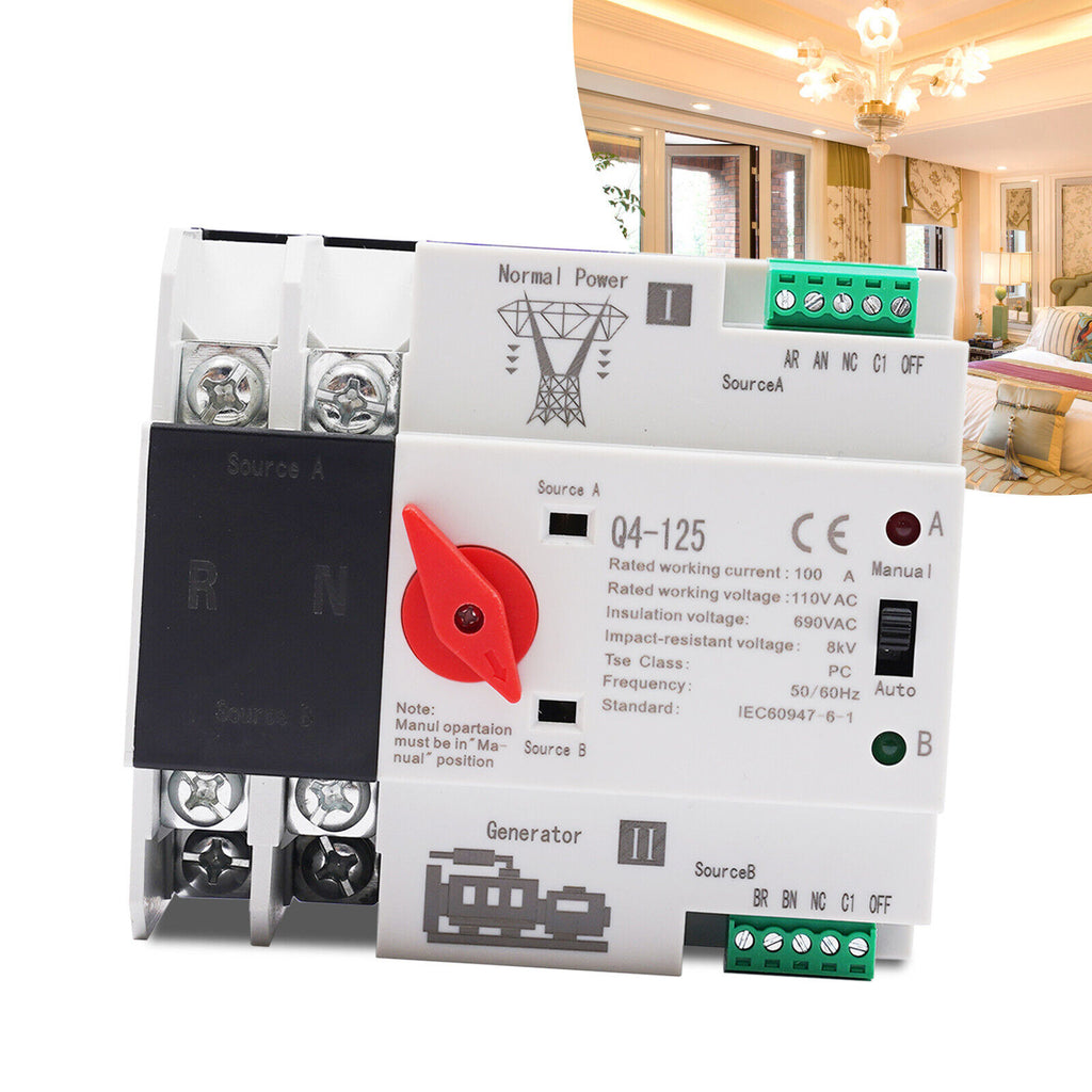 2P 100A 110V 50Hz/60Hz Automatic Transfer Switch W705