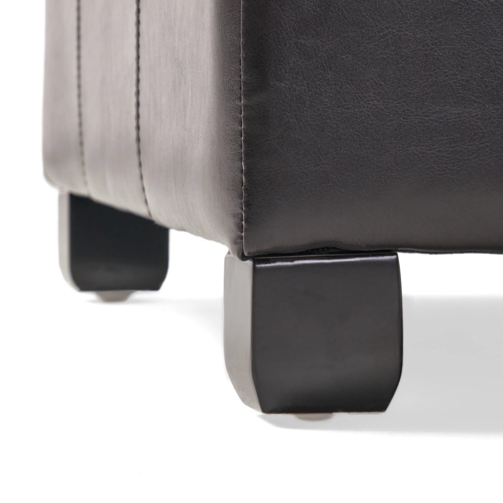 Espresso Bonded Leather Storage Ottoman J651