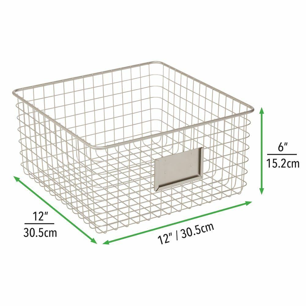 Metal Wire Food Organizer Storage Baskets with Label Slot D98446