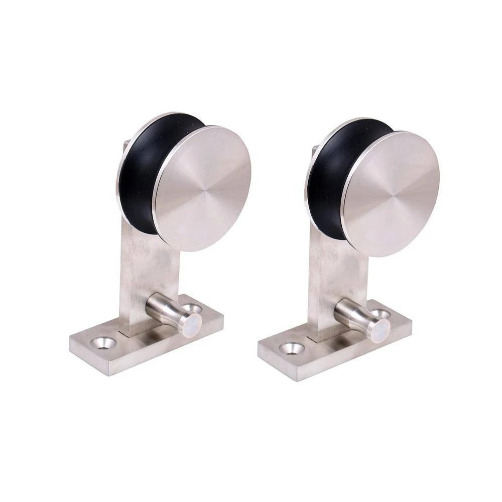 96 in. Stainless Steel Sliding Door Track and Hardware Set F72765
