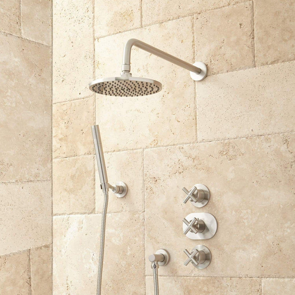 Thermostatic Shower System with Rainfall Shower Head and Hand Shower S2515