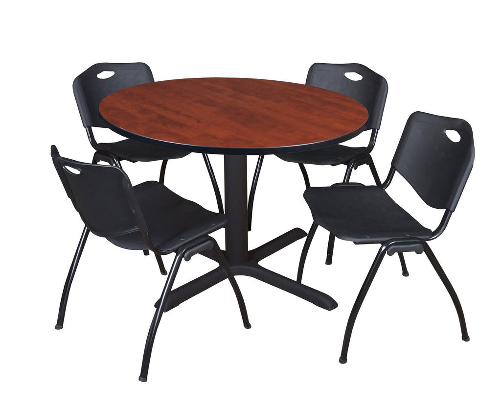 Round Breakroom Table & 4 Stack Chairs E4429
