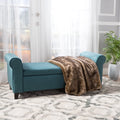 Dark Teal Upholstered Storage Ottoman C7018