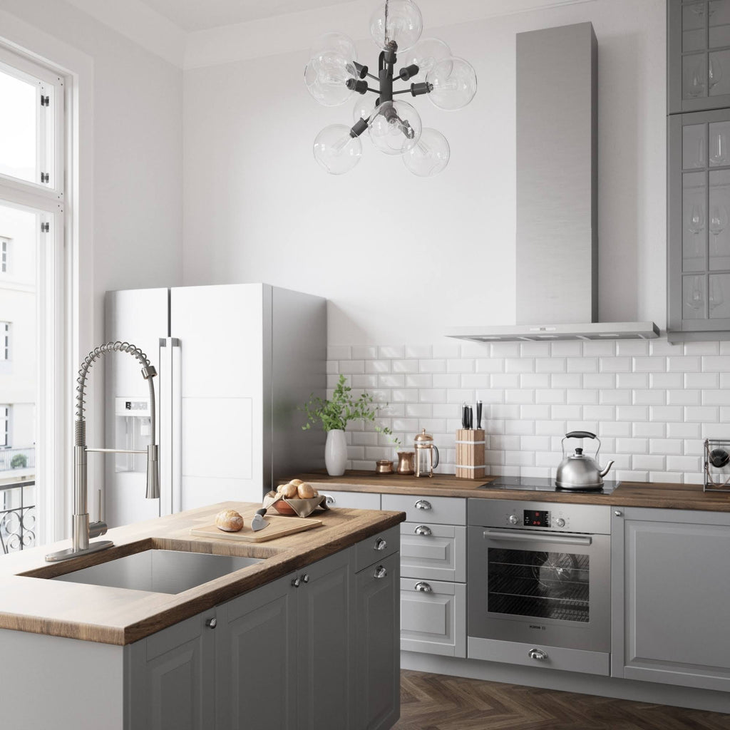 Stainless Steel Pull-Down Spray Kitchen Faucet with Deck Plate E674435
