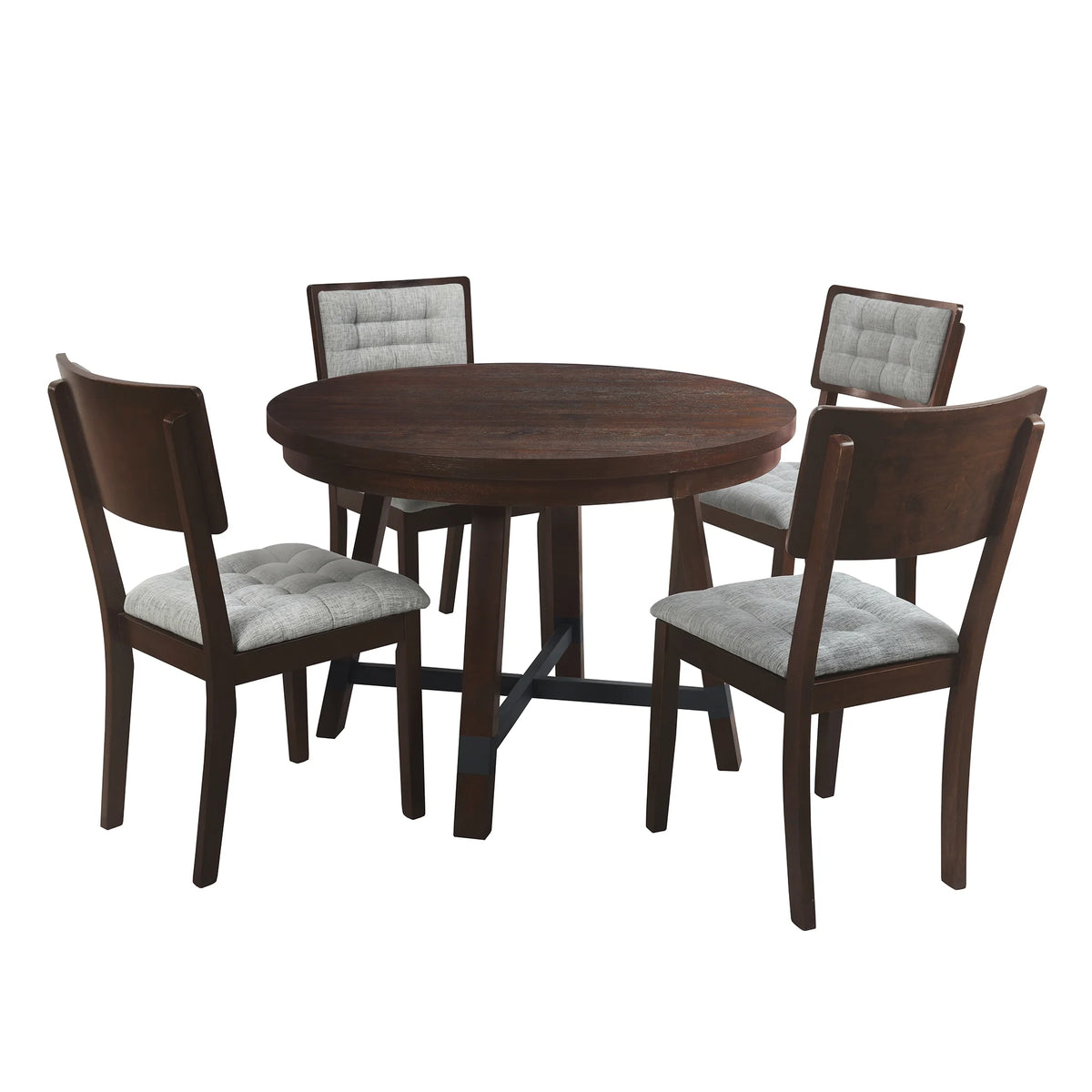 Rustic Wood 5 Piece Dining Table Set Q831
