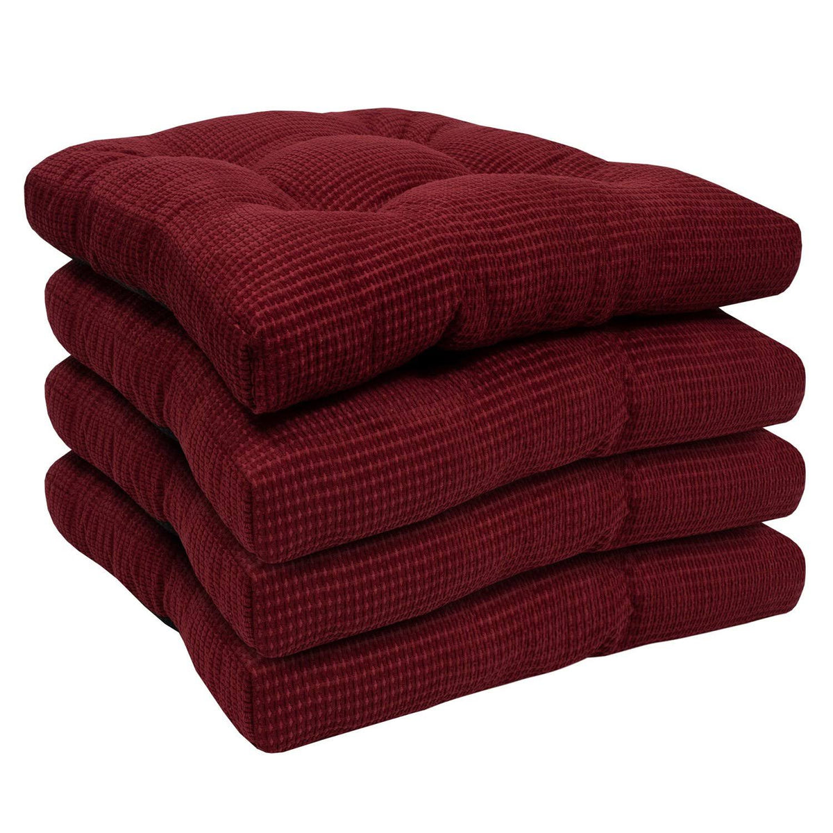 Burgundy 4 Pack Memory Foam Non Slip Chair Cushion Q35713