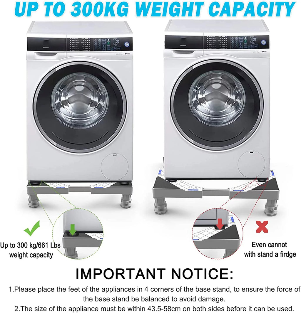 Adjustable Mini Fridge Stand with 4 Heavy Duty Feet White F563