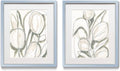 2 Piece Framed Artwork Set, Silver Frame, White Mat, Plexiglass, 16 in W X 20 in H V544