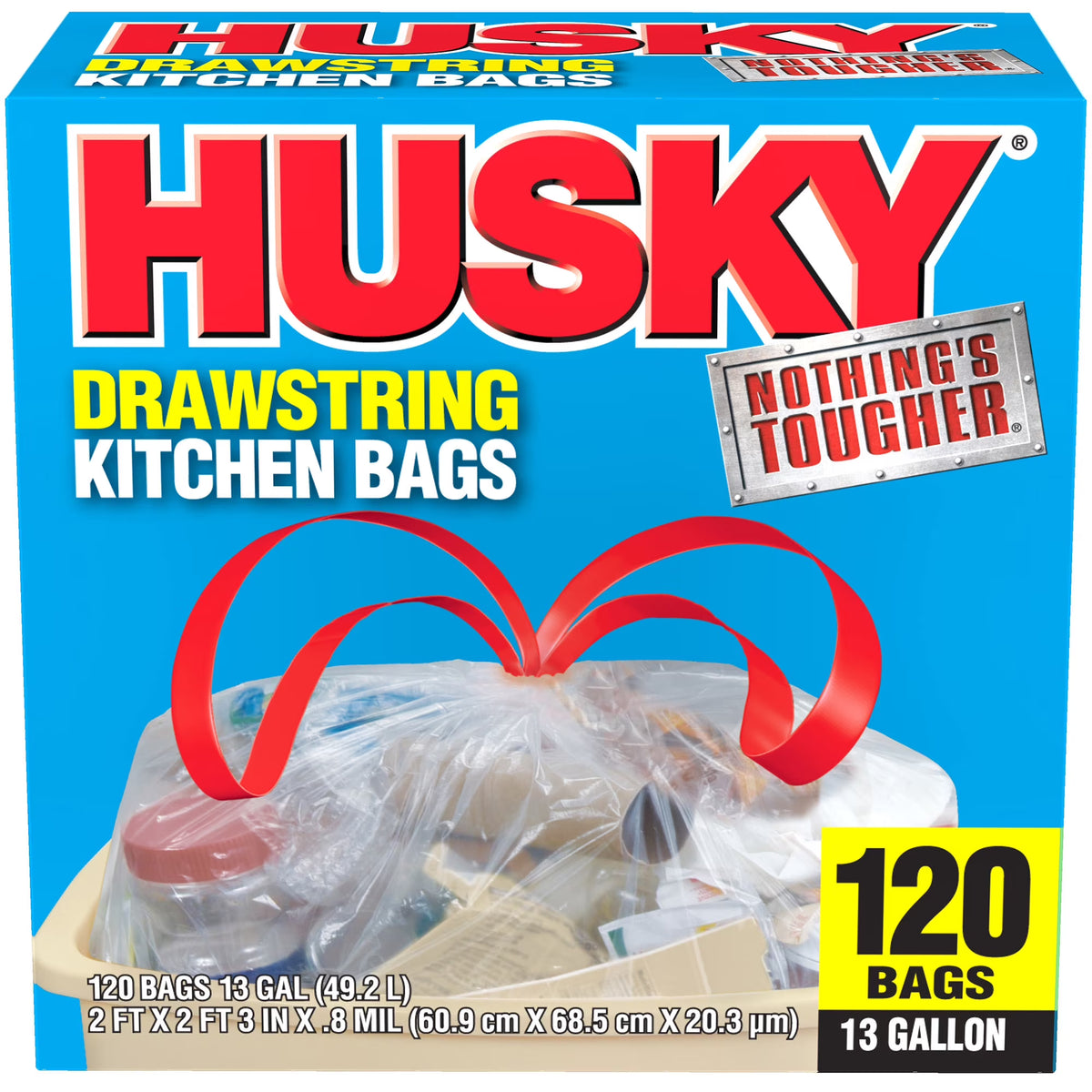 13 Gal Drawstring Clear Tall Kitchen Bag D27399