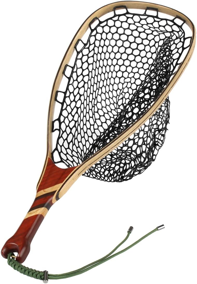 Black Aluminum Alloy Frame Fly Fishing Landing Net with Rubber Mesh Pack of 2 H23209