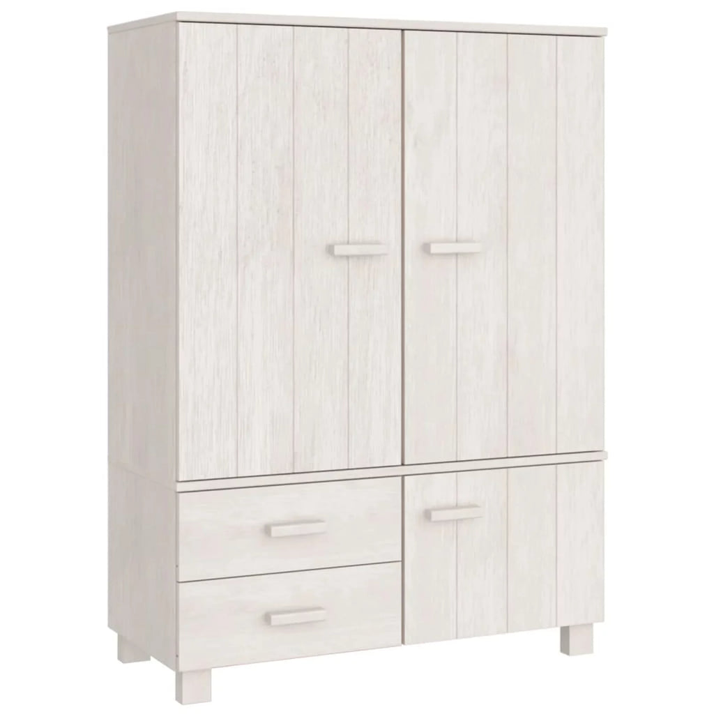 Pine Wood Wardrobe with Doors and Drawers K62272