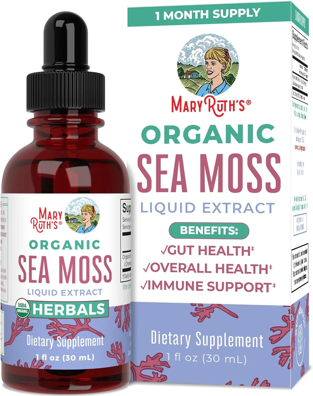 USDA Organic Sea Moss Liquid Drops Herbal Supplement 1 fl oz C210