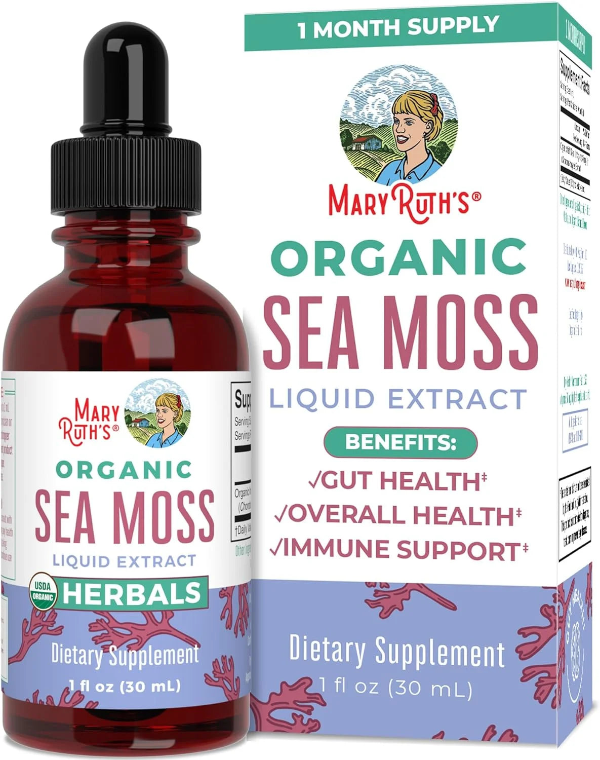 USDA Organic Sea Moss Liquid Drops Herbal Supplement 1 fl oz C210
