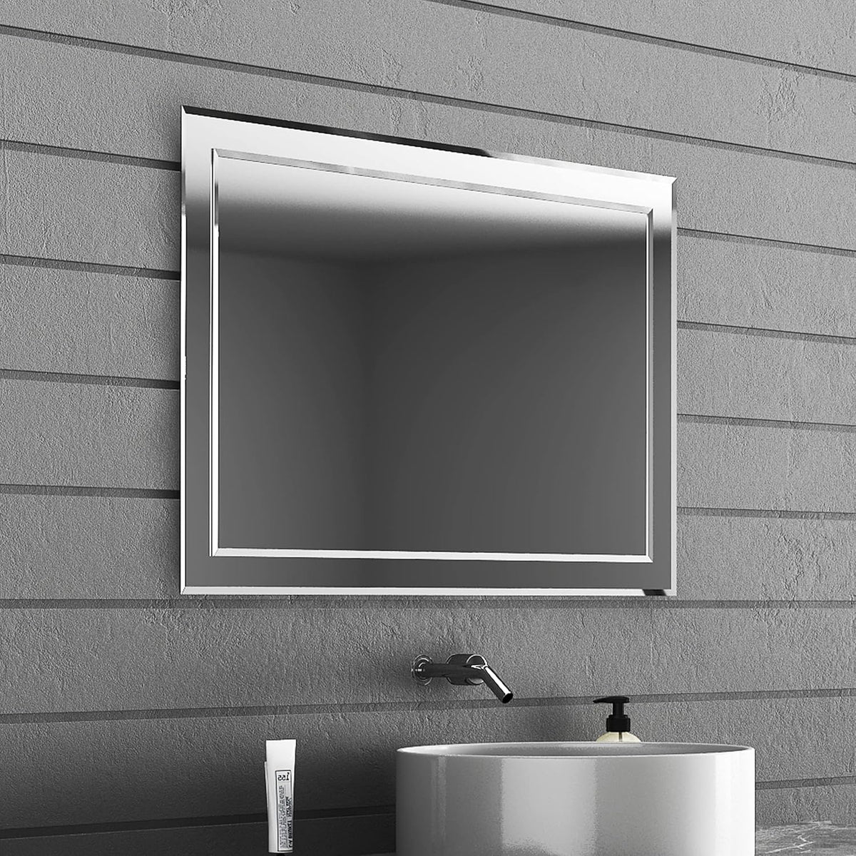 Frameless Rectangular Wall Mounted Double-Layer Mirror N162245