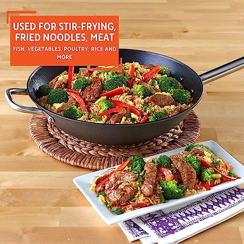 Light Cast Iron Wok 14" Black N110060