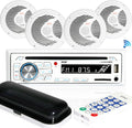 Marine Stereo Receiver Speaker Kit with 6.5” Waterproof Speakers (4) and Remote Control I84651