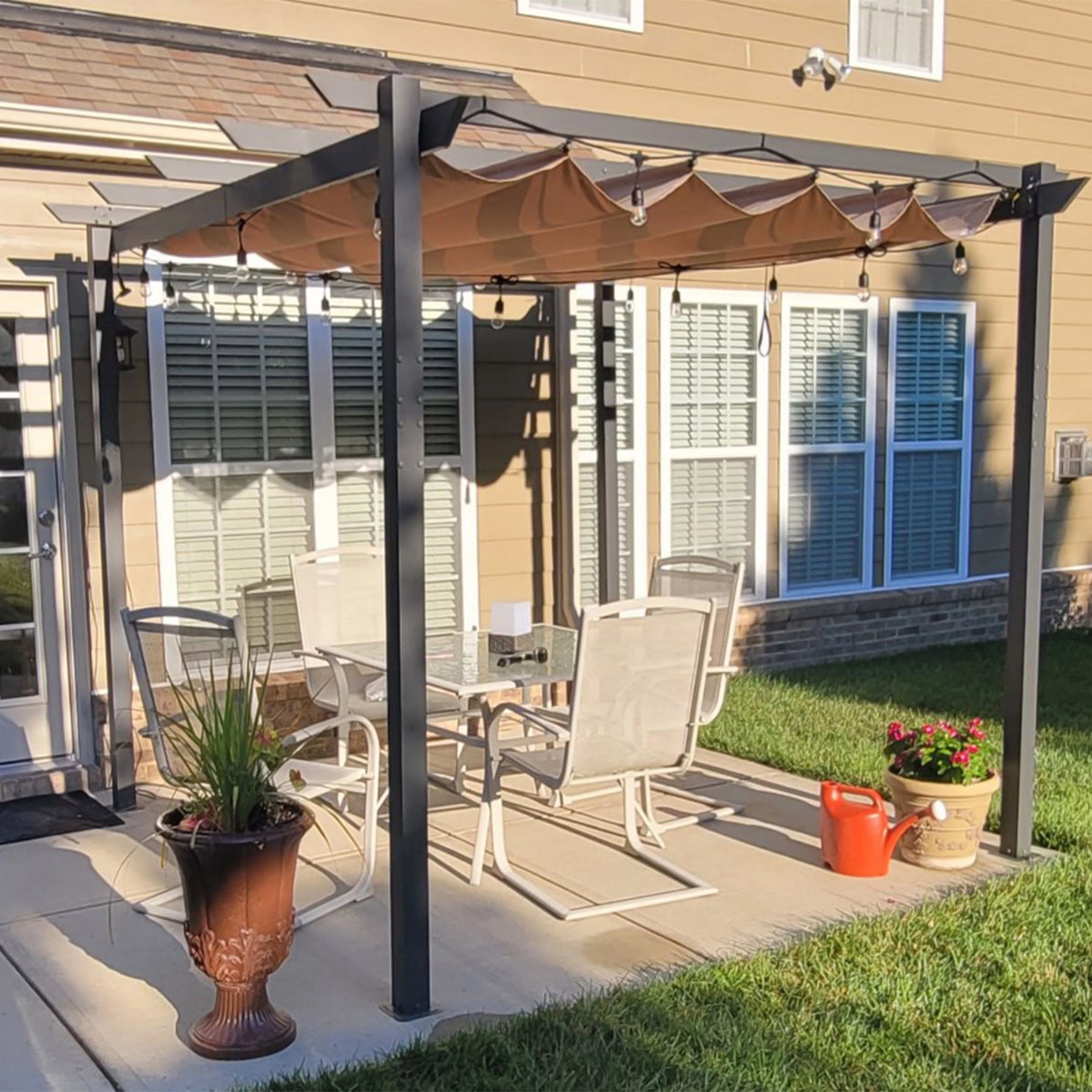 Aluminum Outdoor Canopy Pergola 9 x 9 ft White H463013