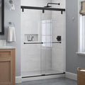 Matte Black Frameless Sliding Shower Door with Clear Glass X184670
