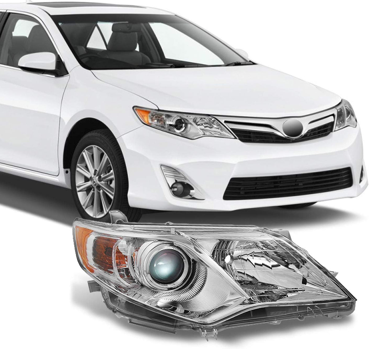 Toyota Camry Chrome Clear Projector Headlights Pair Q766398