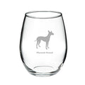 Deep Etched Stemless Red Wine Glass D13442