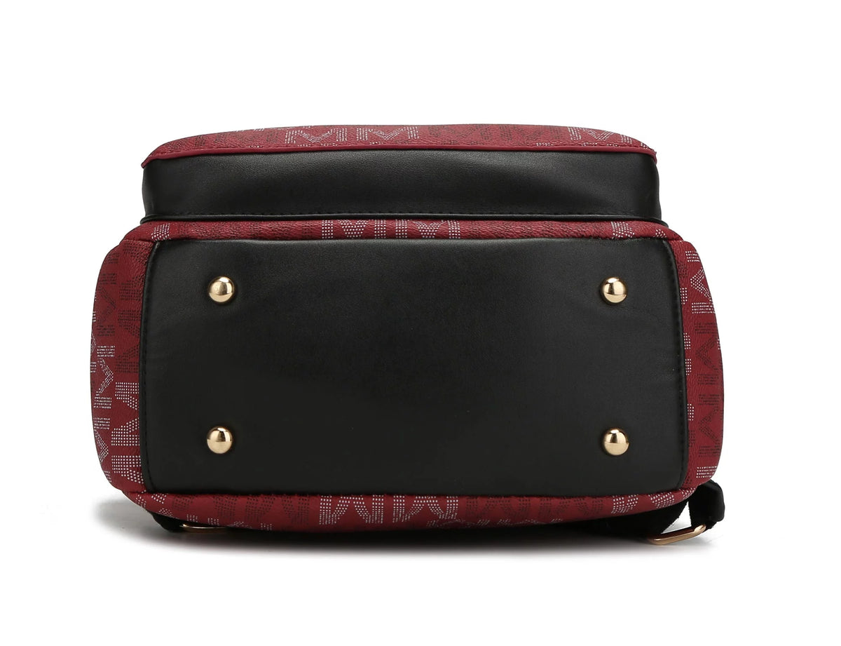 Black Vegan Leather Backpack B156