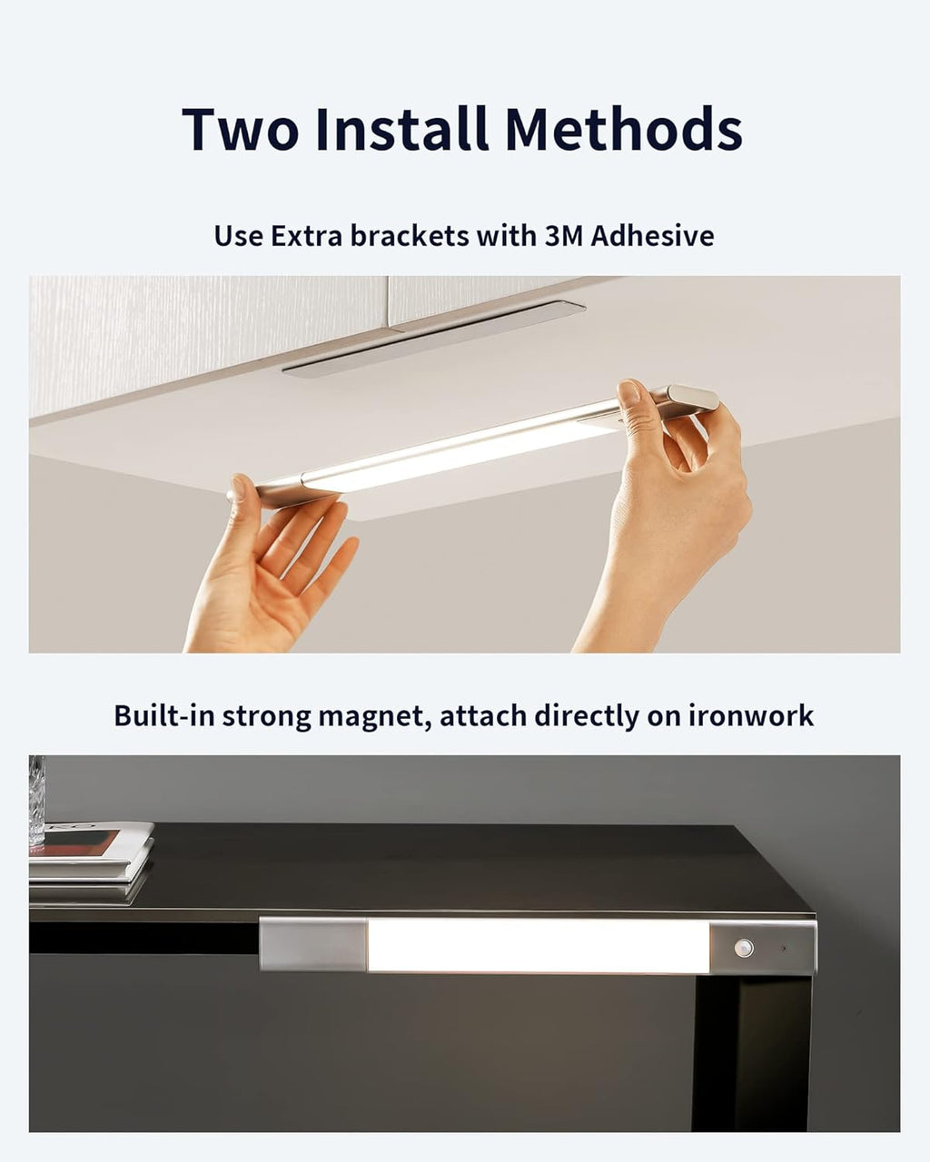Under Cabinet Lights 48 LED Motion Sensor Light Indoor Wireless Rechargeable 2 Pack V930180