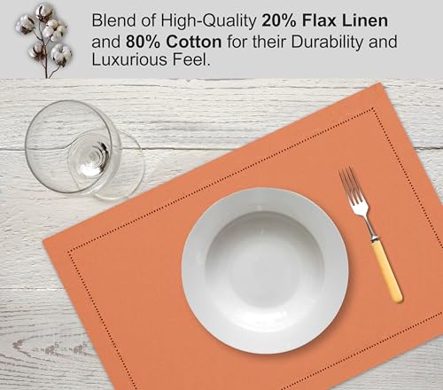 Ivory Linen Placemats Set of 6 13x19 Inch C986695