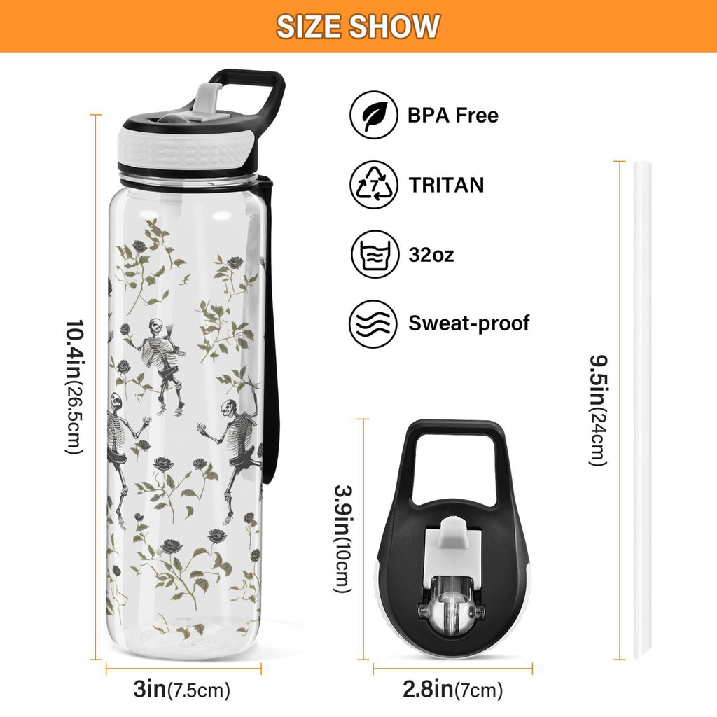 Clear 32oz Tritan Water Bottle with Straw O375