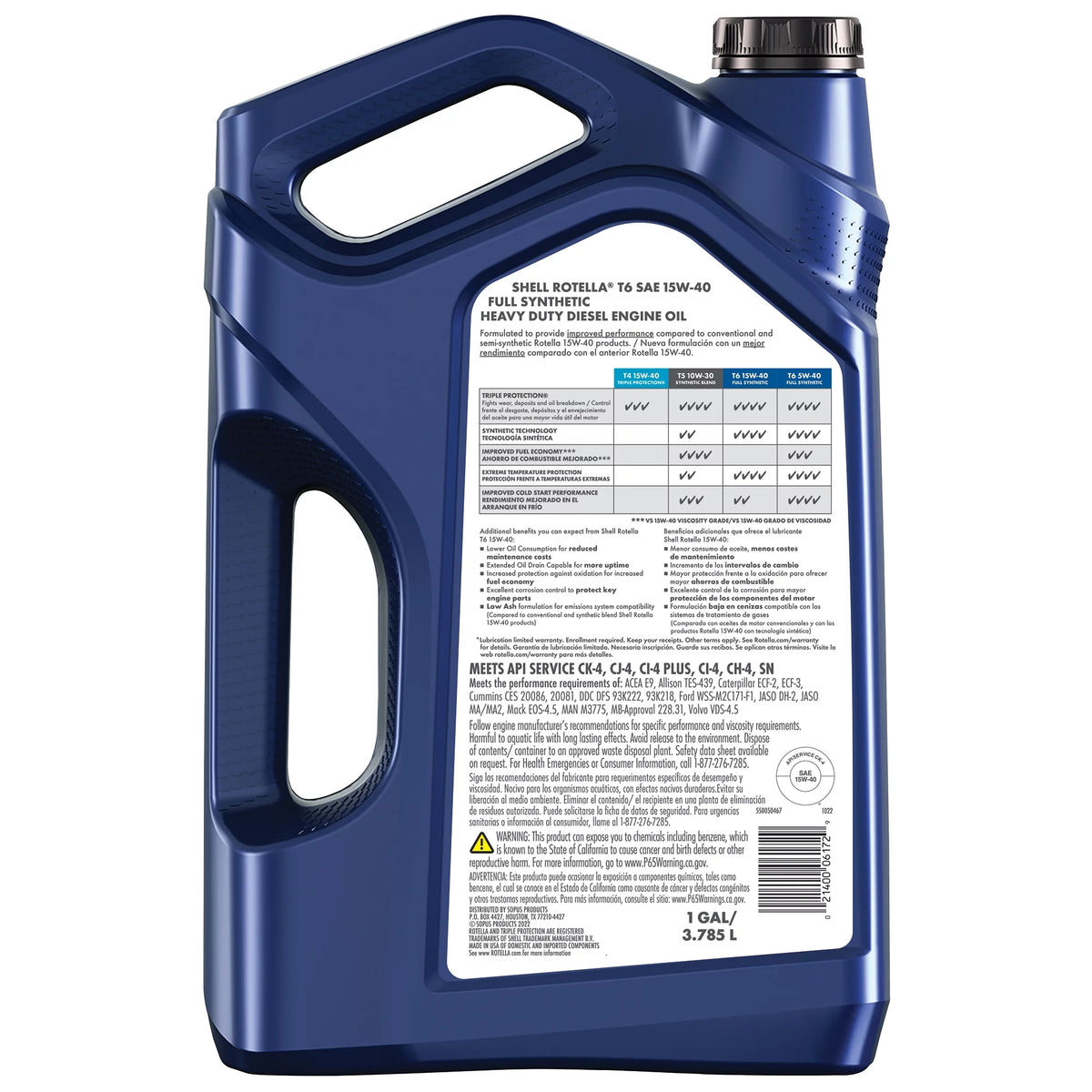 Full Synthetic 15W-40 Diesel Engine Oil, 1 Gallon K90009