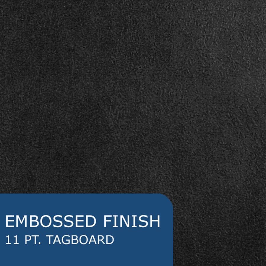 Black Embossed 2-Pocket Folders with Prongs, 25/Box J88447