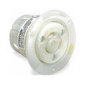 20 A White Nylon Flanged Locking Receptacle E5760