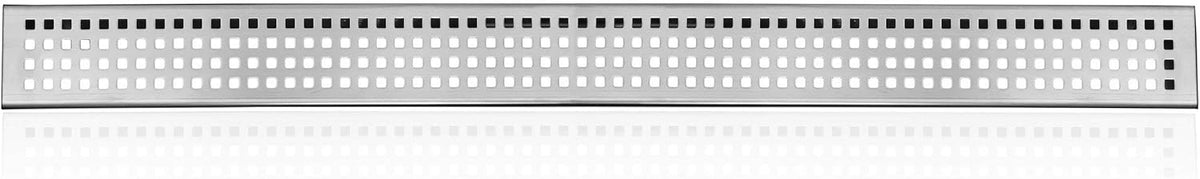 Stainless Steel Linear Drain with Square Pattern Grate Shower Drain Kit (28 x 2.75 Inches) B2800