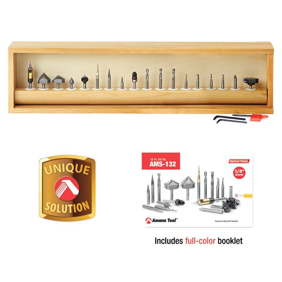 18-Pc CNC Router Bit Collection, 1/4 Shank I886540