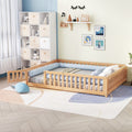 Queen Size Bed Floor Bed with Safety Guardrails Z453795