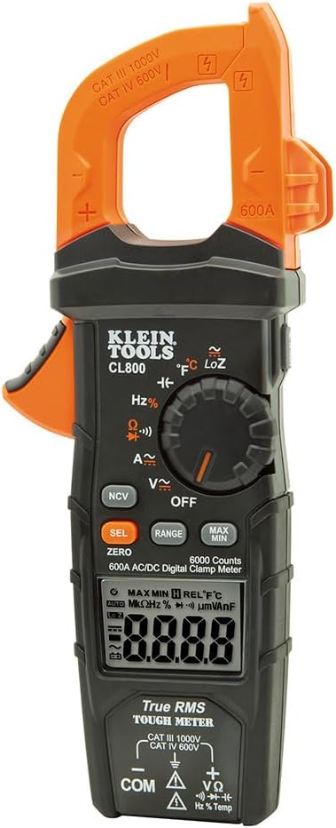 Digital Clamp Meter, Auto Ranging TRMS, AC/DC Volt/Current, LoZ, Continuity, Frequency, Capacitance, NCVT, Temp, 1000V B42791