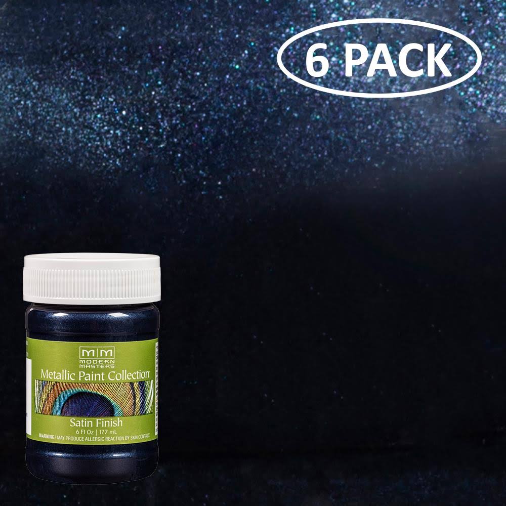 Satin Black Sapphire Metallic Paint 6 oz. 6 Pack V613630