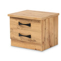 Oak Brown Wood 2-Drawer Nightstand C27993