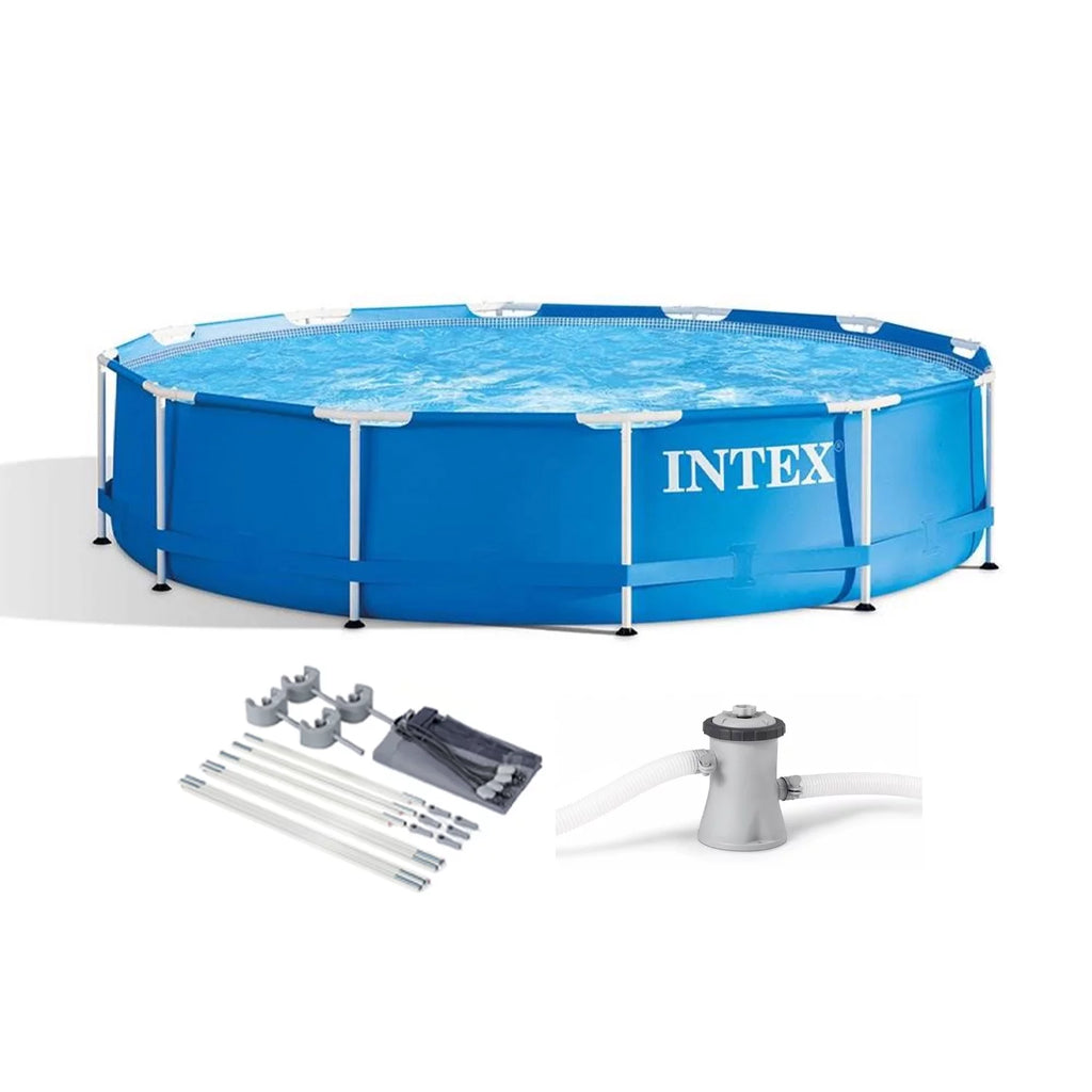 12 x 30 Metal Frame Set Swimming Pool with Filter Pump N65775