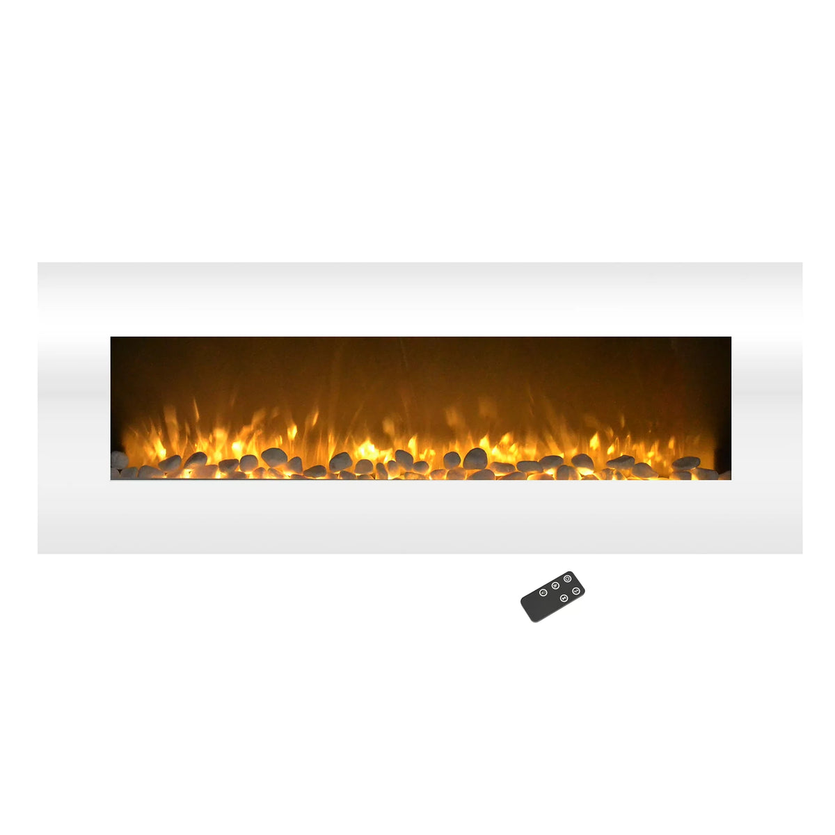 50-inch Wall Mounted Electric Fireplace with Remote White A156