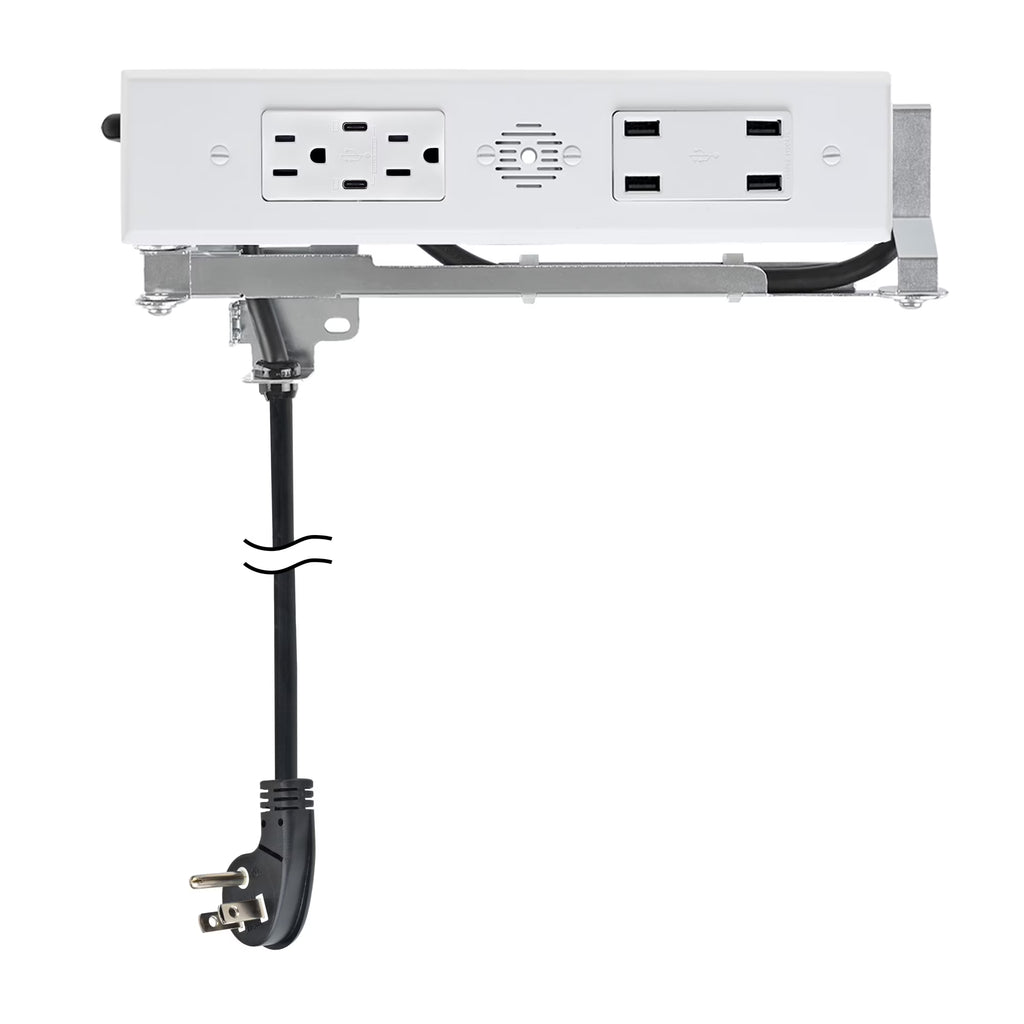 White In-Drawer Outlet with AC Outlets and USB Ports K53654