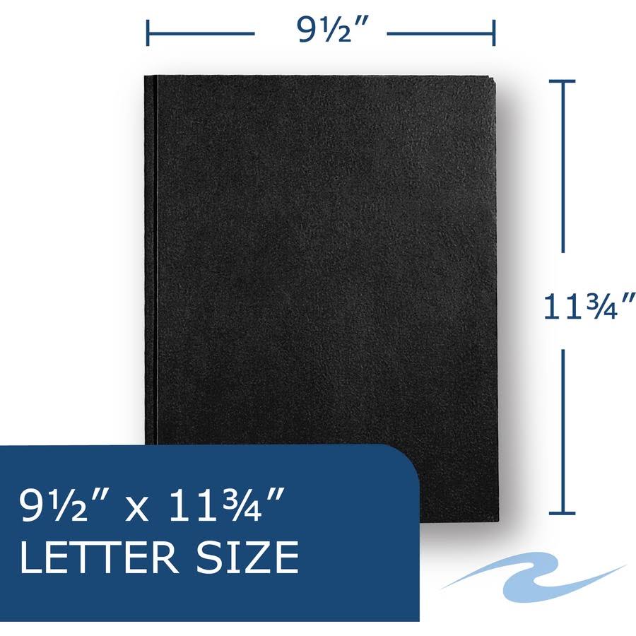 Black Embossed 2-Pocket Folders with Prongs, 25/Box J88447