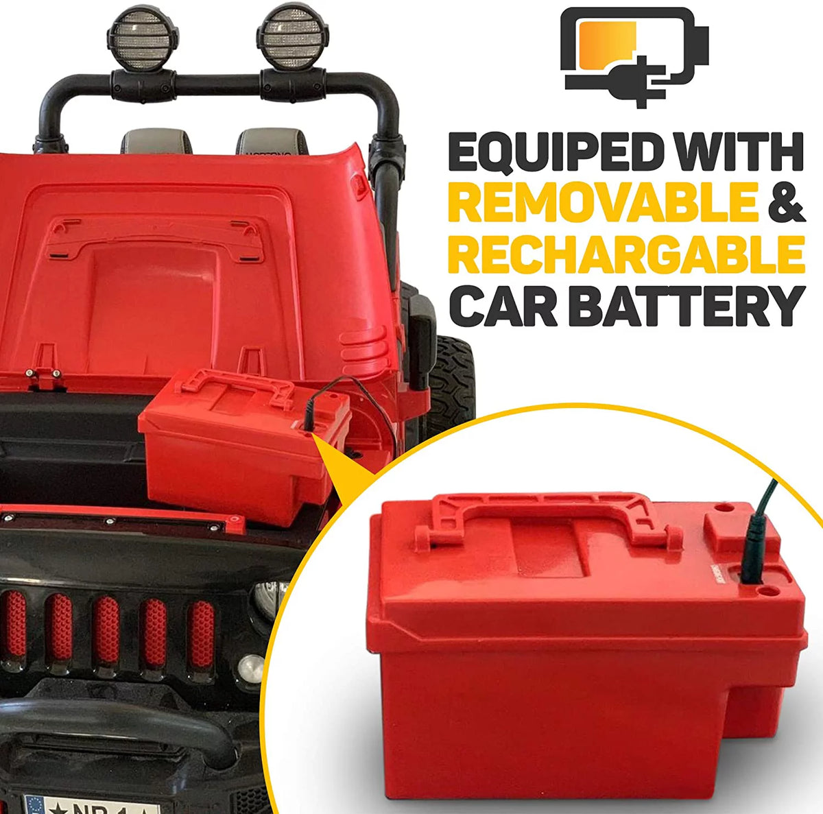12V Two Seater Ride On Electric Car with Swappable Battery R605