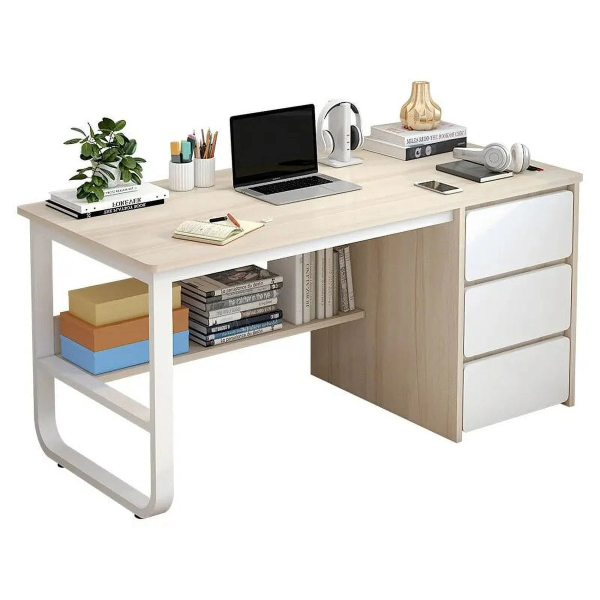 Wooden Study Desk with Storage Drawers X10045