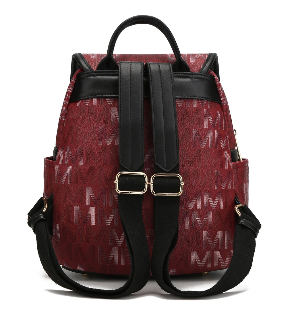 Black Vegan Leather Backpack B156