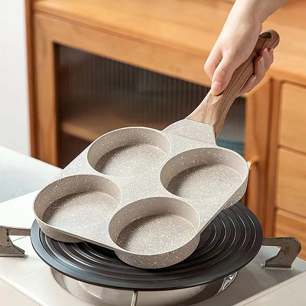 4 Holes Nonstick Egg Pancake Pan Skillet O2504