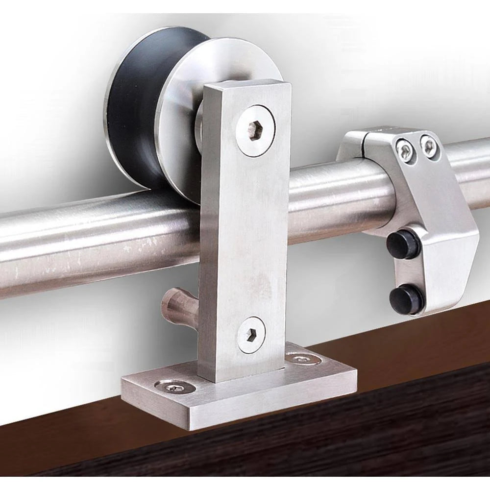 96 in. Stainless Steel Sliding Door Track and Hardware Set F72765